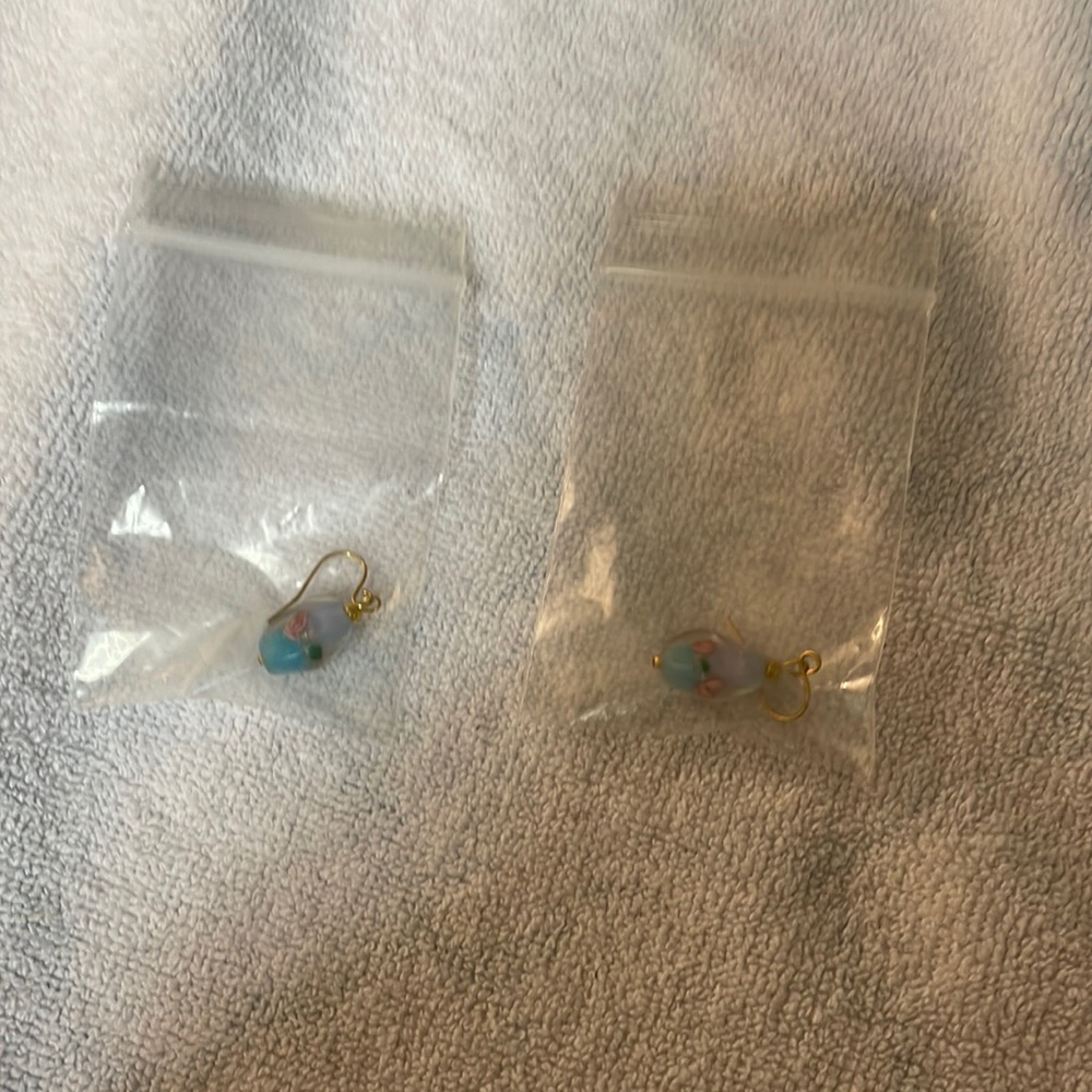 Pair of glass earrings